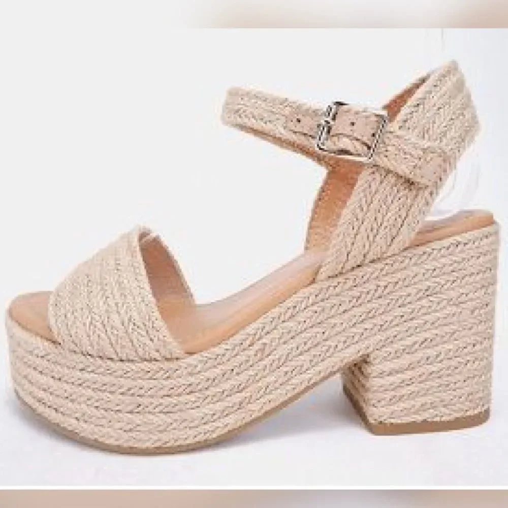 Soda CASTLE Tan Woven‎ Espadrille Jute Wedge Heel Mule 10 - Picture 12 of 12
